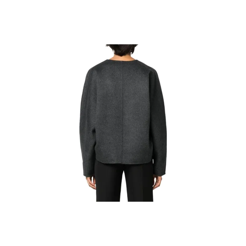 Toteme FW22 V-Neck Fitted Sweater Women's Dark Gray-3