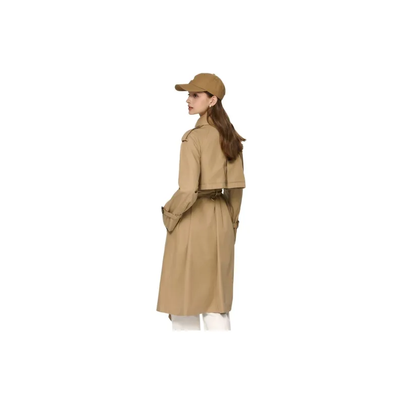 HAZZYS Trench Coat Women's Dark Beige Yellow-1