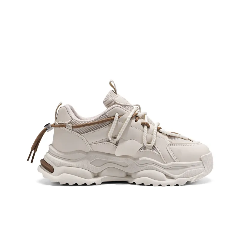 Binary Low Top Chunky Sneakers Men's Beige-2