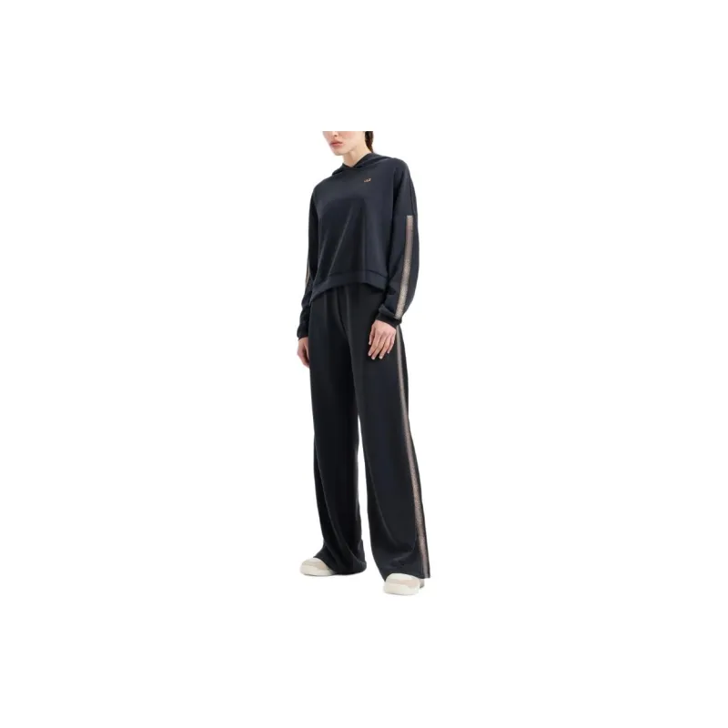 EMPORIO ARMANI EA7 SS24 Sweatshirt Set Women's Black-1