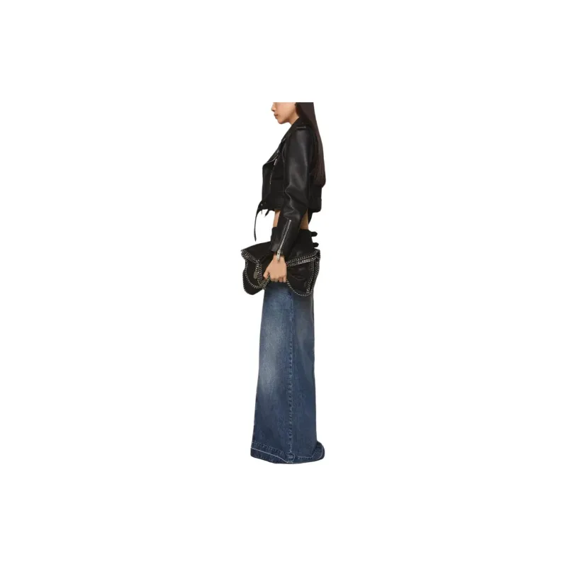 Stella McCartney Front Slit Frayed Edge Denim Maxi Skirt-3