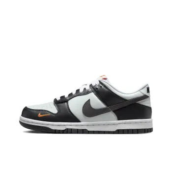 Nike Dunk Low Black Bright Mandarin Mini Swoosh GS