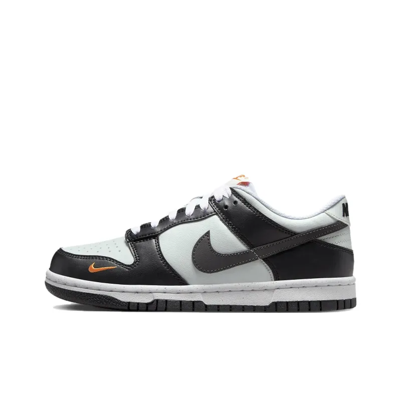Nike Dunk Low Black Bright Mandarin Mini Swoosh GS-0