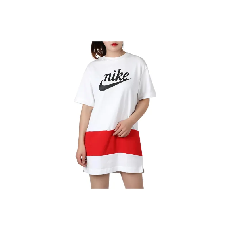 Nike Short Sleeved Dresses Women's White/Red-1