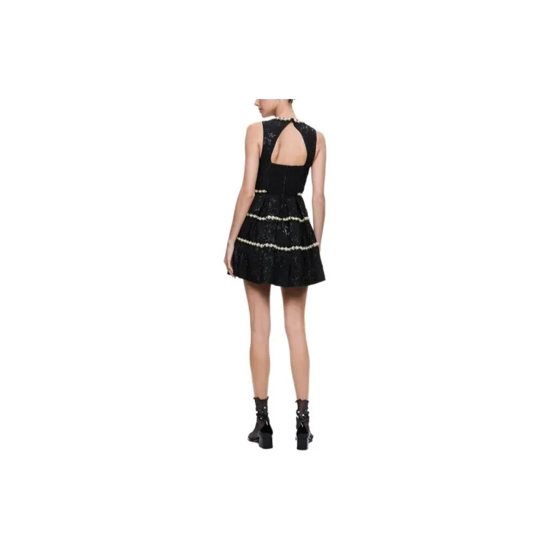 ALICE+OLIVIA FW24 ALISTAIR Sleeveless Dress Women's Black-2
