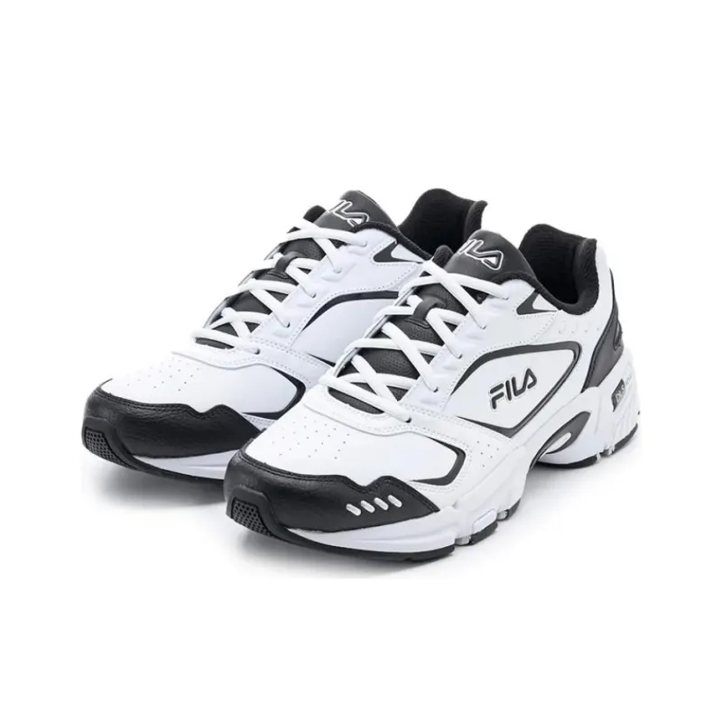 FILA Cushioned Slip-Resistant Low-Top Running Shoes Men's White-1