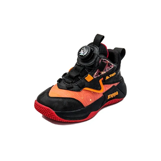 KAPPA KIDS Anti Slip Wear Resistant High Top Children's Basketball Shoes Black Orange Kids'-2