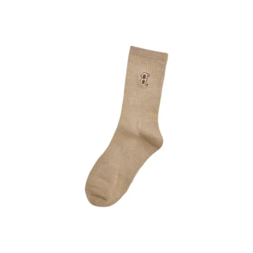 MLB Boston Red Sox Mid Calf Socks Unisex 1 Pack Beige Yellow