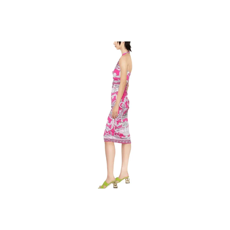 VERSACE Barocco print Cut out Midi Dress-3