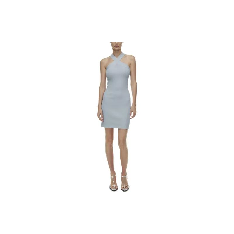 ARITZIA Babaton Sculpt Knit Criss Cross Dress Sleeveless Dress Women's Daze Grey/Gray-2