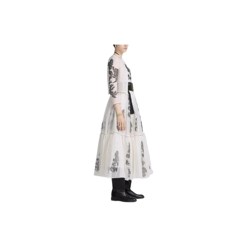 DIOR FW22 Casual Long Skirt Women's White-4
