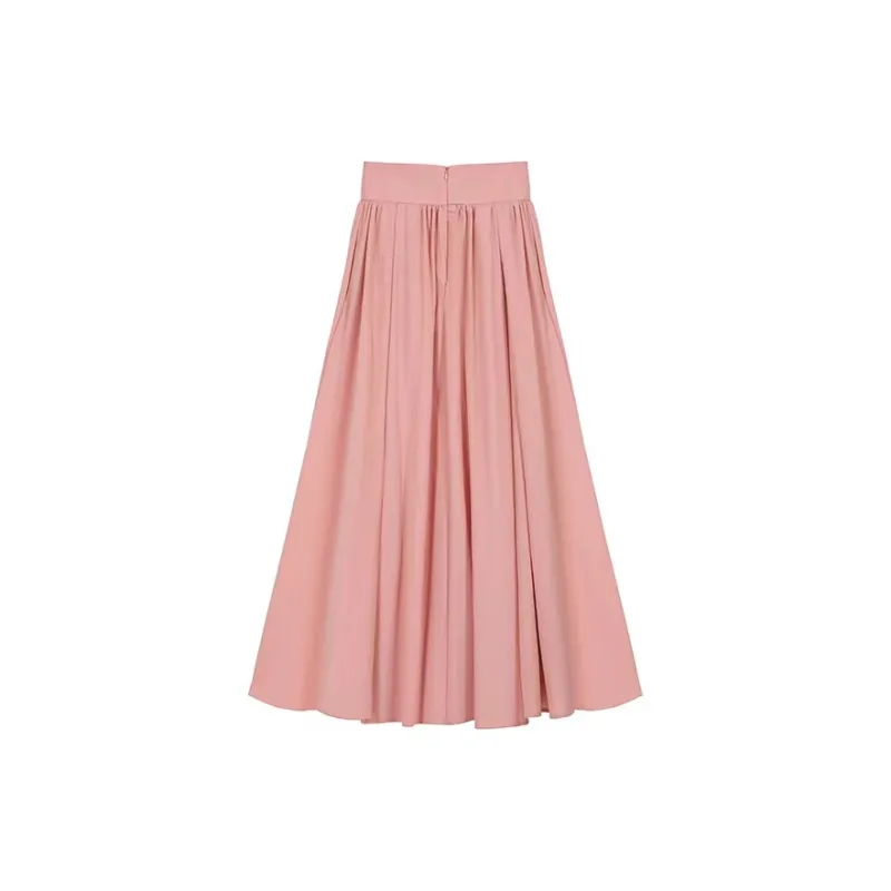 Aghr Casual Long Skirt Women's Pink-1