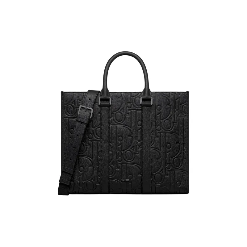 DIOR Cow Leather Shoulder Bag Crossbody Bag Handbag Medium Size Men's Black-0