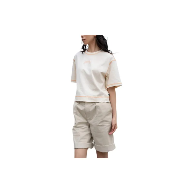 Vans Drop Shoulder Sleeve T Shirt Women's Vintage White-4