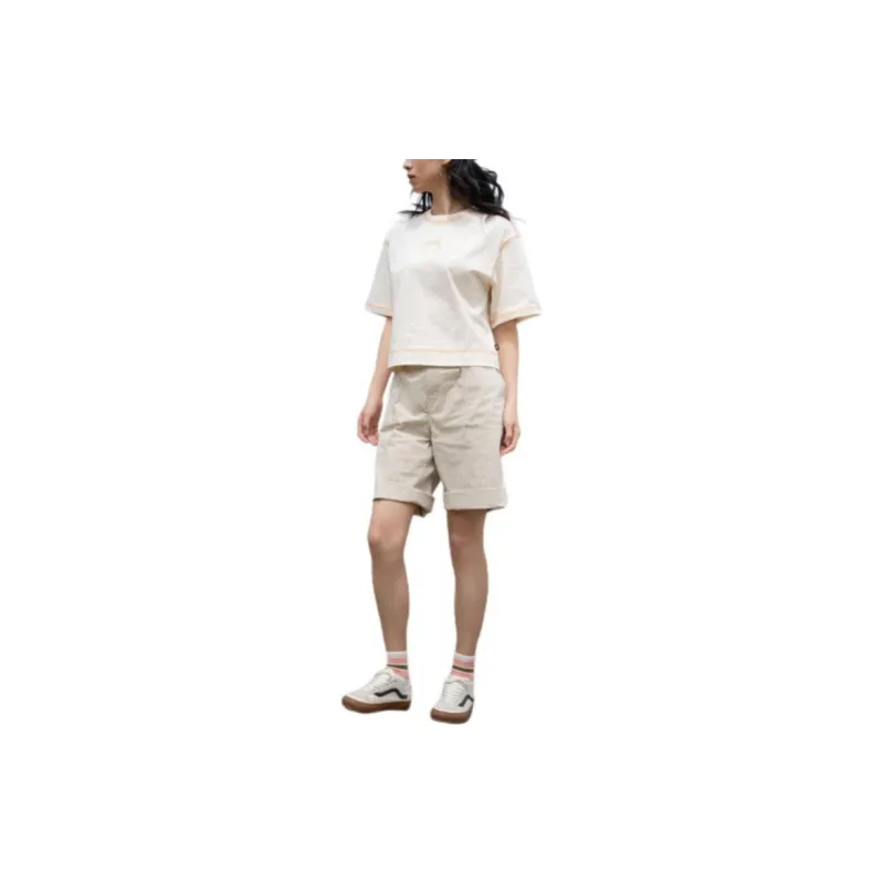 Vans Drop Shoulder Sleeve T Shirt Women's Vintage White-5
