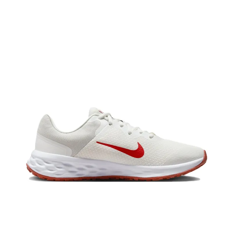 Nike REVOLUTION 6 Cushioning And Breathable Low Top Kids' Running Shoes Red White Unisex-2