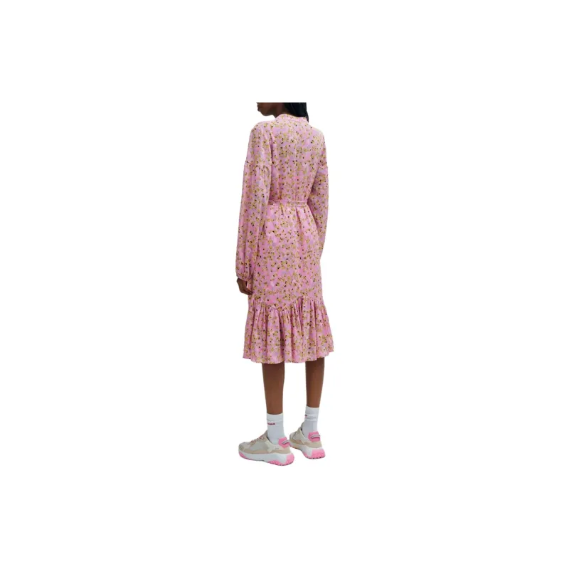 Boss Floral print Belted Midi Dress-3