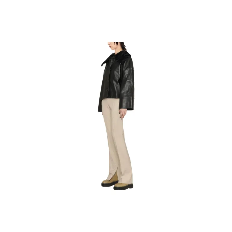 TOTEME Leather Jackets Women's Black-3