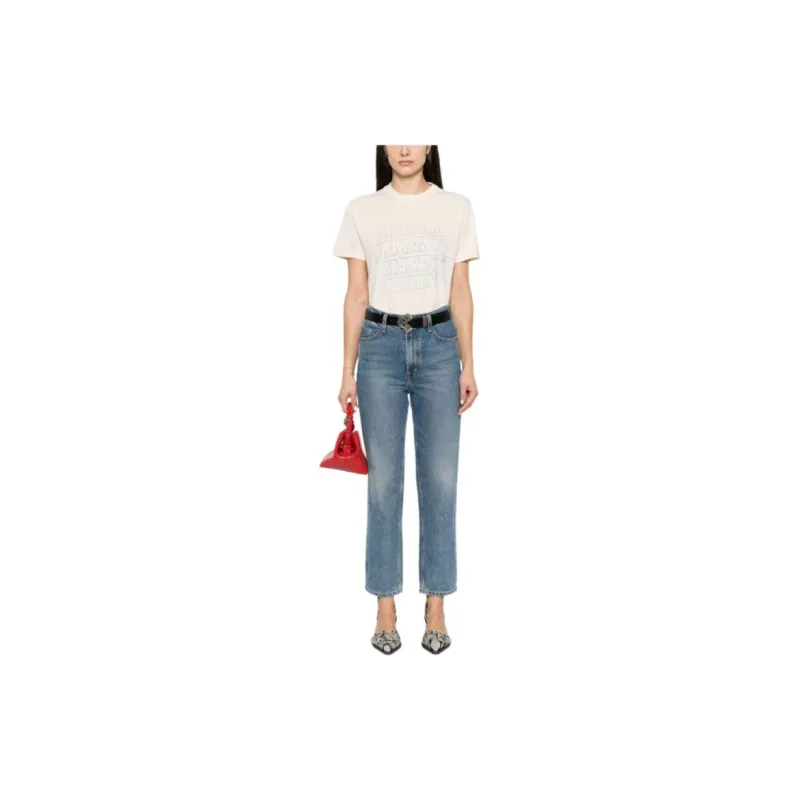 ISABEL MARANT ETOILE Logo Printed Crewneck T Shirt-1