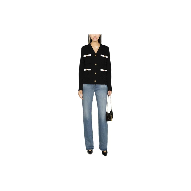 Self portrait Weave Button up Lurex Cardigan-1