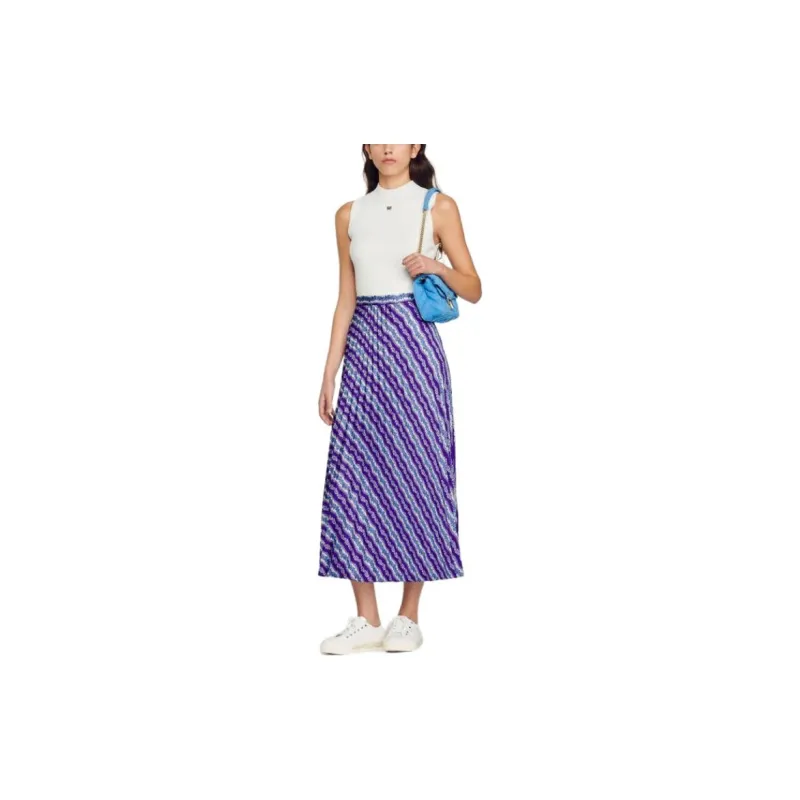 Sandro Casual Long Skirts Women's Purple-1