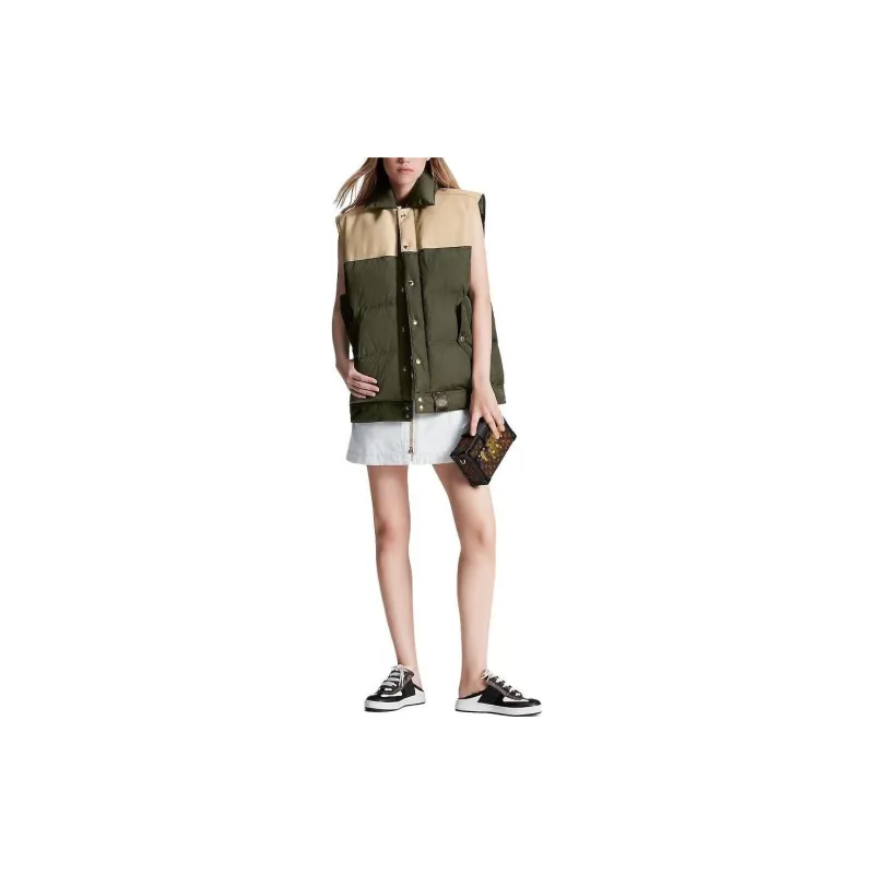 LOUIS VUITTON Leather Accent Sleeveless Puffer Jacket-2