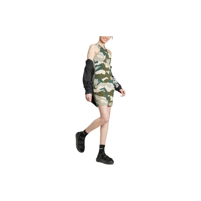 Adidas Free Shipping With AdiClub Essentials 3-Stripes Camo Print Racer Back Tank Dress-2