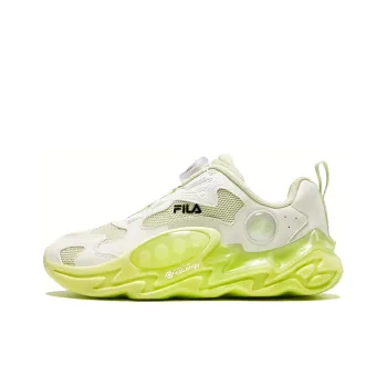 FILA KIDS Non slip Lightweight Low Top Kids' Running Shoes Lime Cream FILA White Teenagers