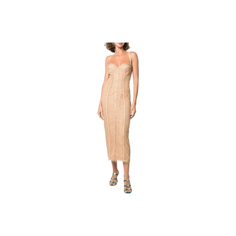 GUCCI GG lace Corset Midi Dress-1