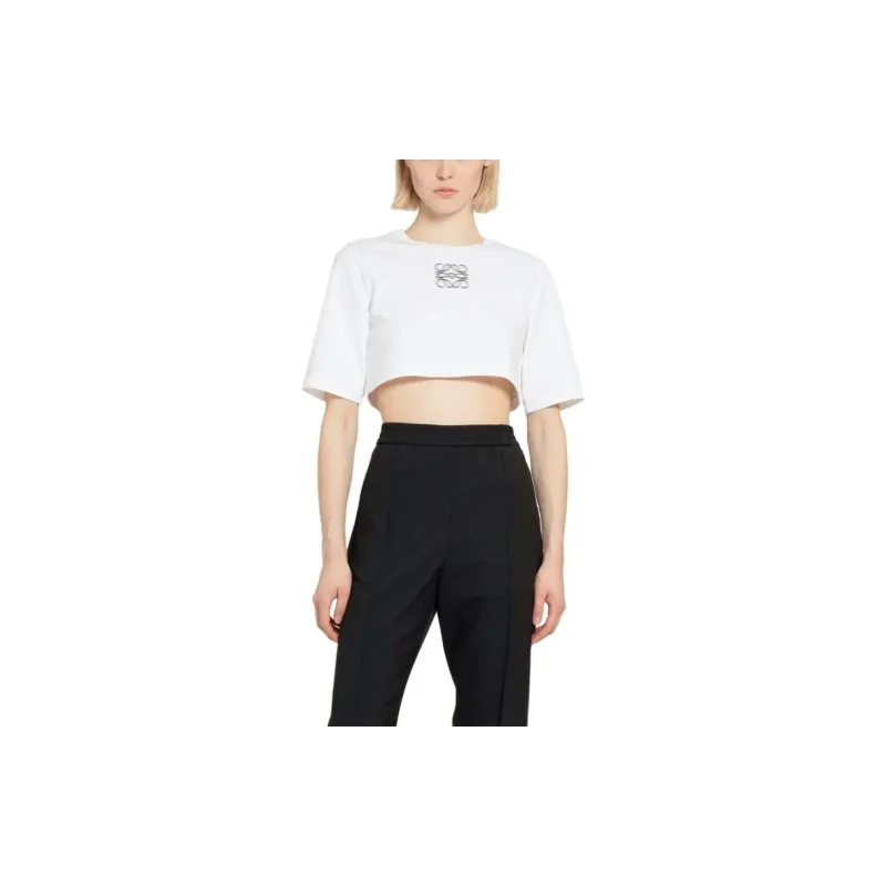 LOEWE Anagram Cropped T Shirt 'Pink'-5