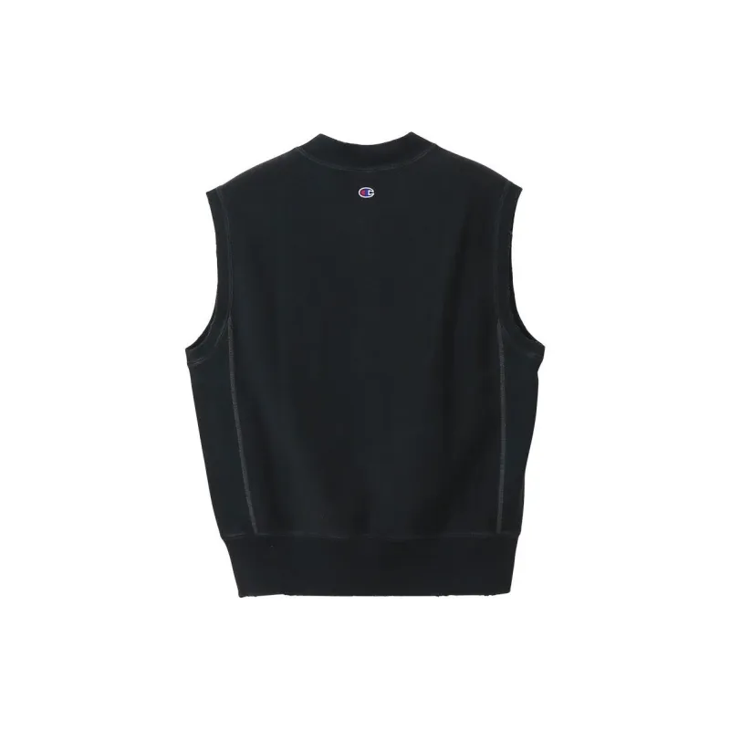 Champion Reverse Weave FW24 Vest Men's Beige Black-1