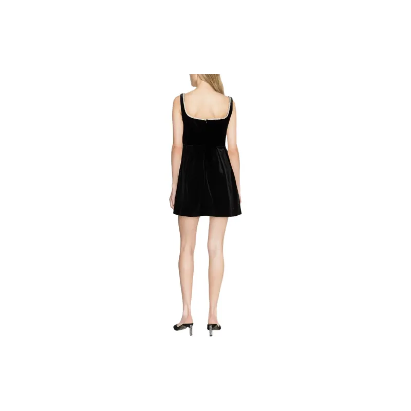 Self portrait Velvet Crystal trim Minidress-2