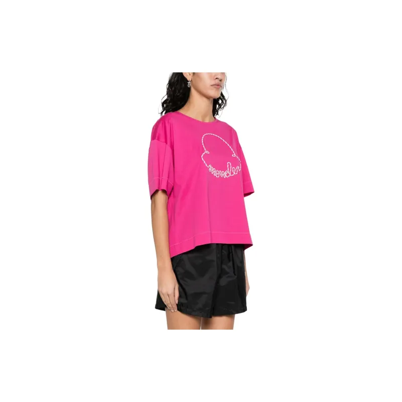 Moncler Logo patch Cotton T shirt-4