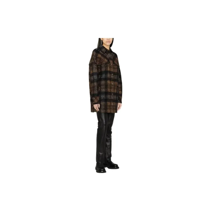 IRO NIGHT Plaid check Felted Shirt-3