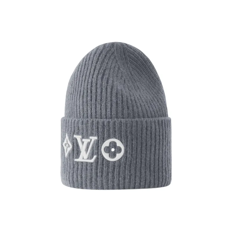 LOUIS VUITTON Sheep Wool Beanies Women's Gray-1