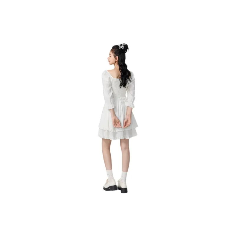 ZIHAN Long-Sleeved Dresses Women's Ecru-1