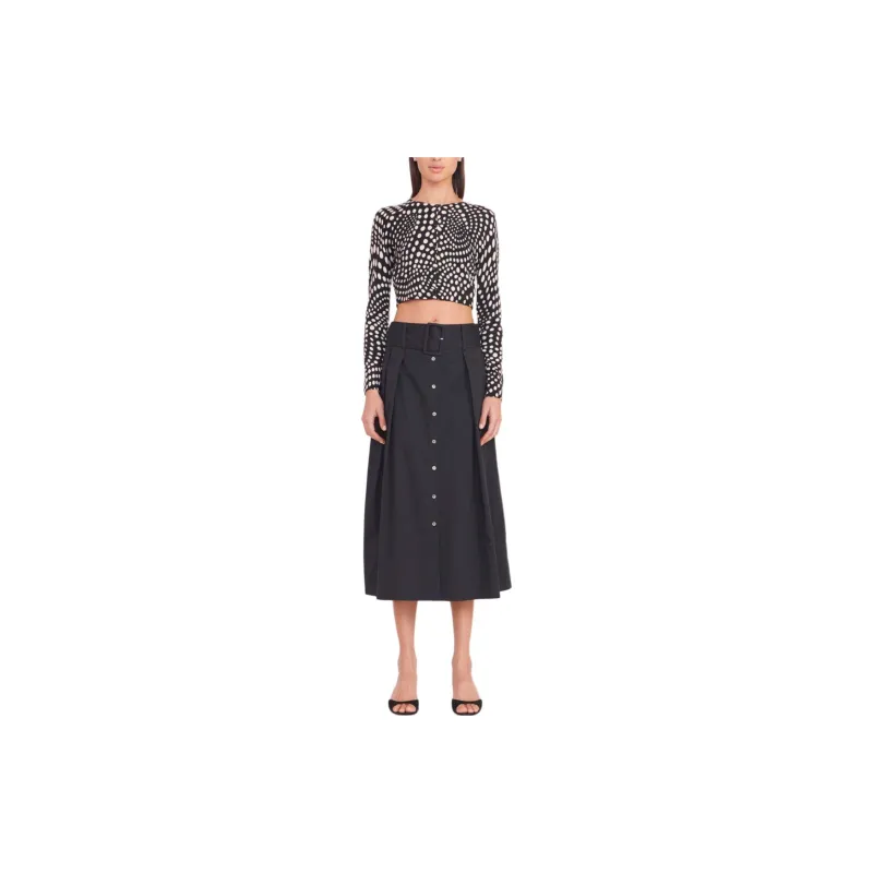 Staud Deanna Sweater Black Wavy Dot Sweater Women's Black-1