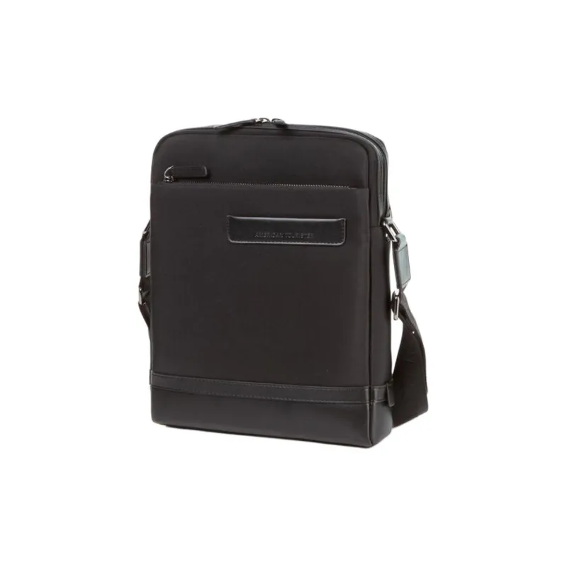 AMERICAN TOURISTER Nylon Shoulder Bag, Crossbody Bag Unisex Black-1