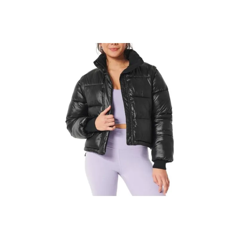 Hollister Puffer Jacket Women's Reflective Black-1