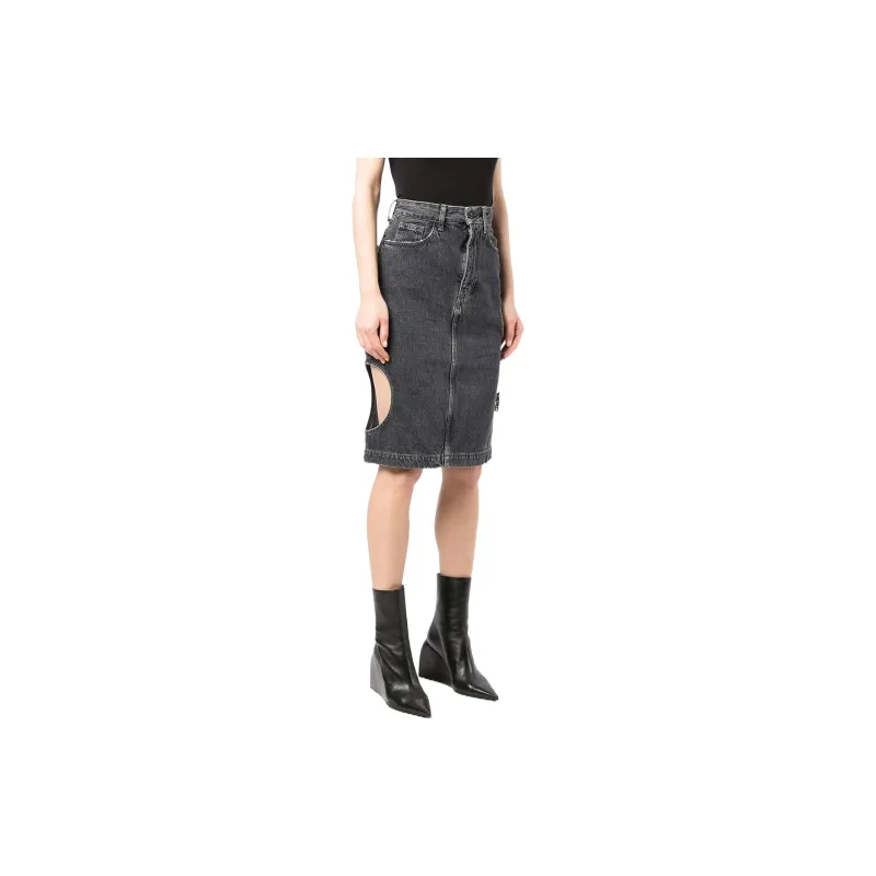 OFF WHITE Denim Short Skirts Women's Gray-3
