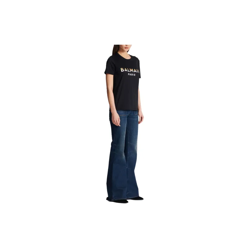 BALMAIN Three button Logo print T shirt-3