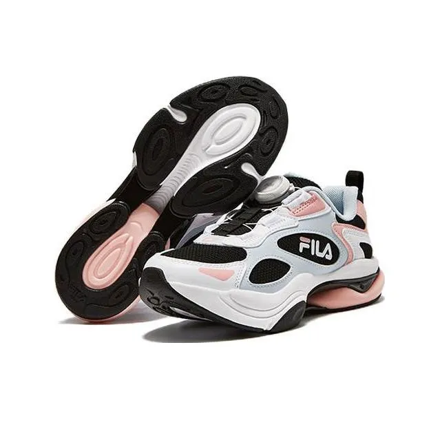 FILA KIDS POP ART I3 Non slip Lightweight Low Top Vintage Running Shoes Black Fresh Powder Teenagers-4