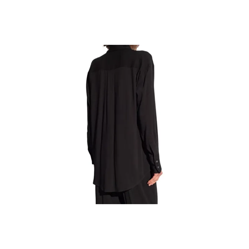 Fabiana Filippi Drop Shoulder Button Up Crepe Shirt-2