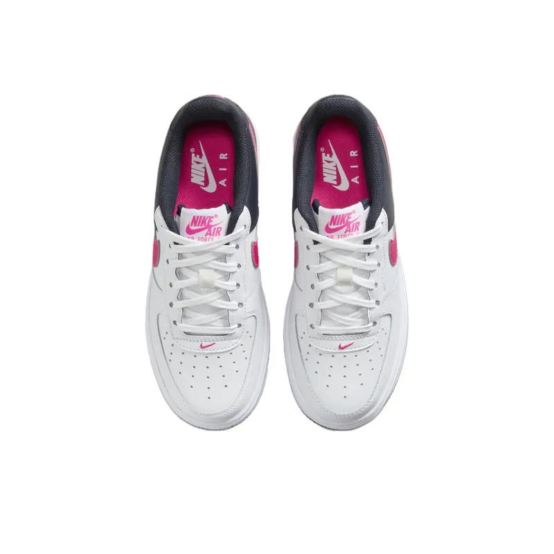 Nike Air Force 1 Abrasion Resistant Breathable Low Top Kids' Skateboarding Shoes White Black Teenagers-3
