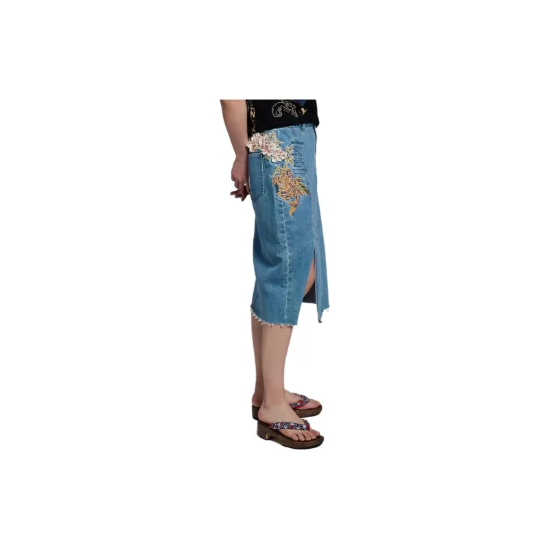 ONIARAI Denim Long Skirts Women's-3