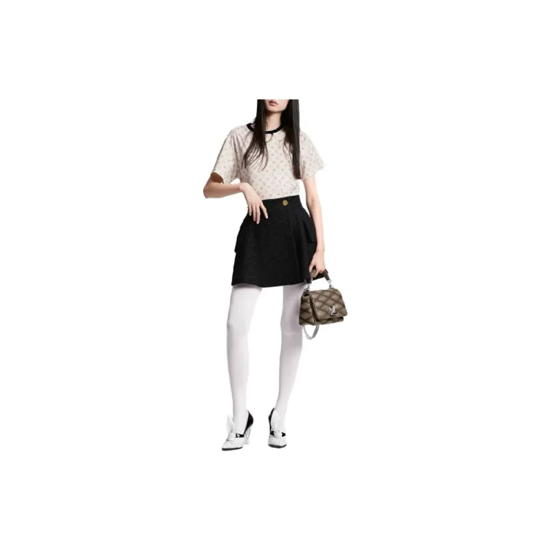 LOUIS VUITTON SS24 Drop Shoulder Sleeve T-Shirt Women's Beige-1