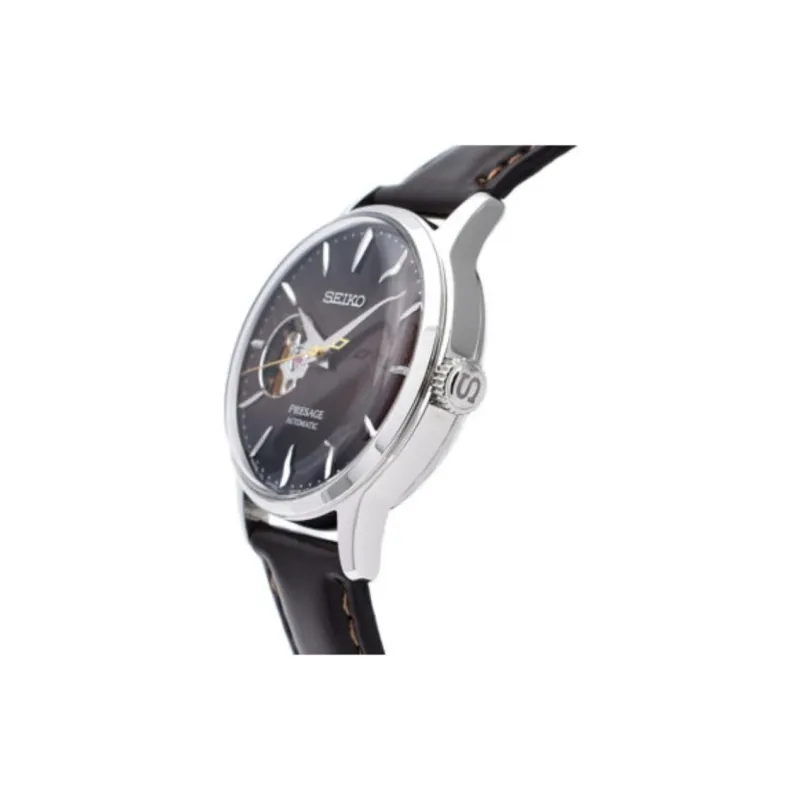 SEIKO Pilot Series Mechanical Movement Genuine Leather Strap Watch Women's Watch Coffee Watch Dial-4