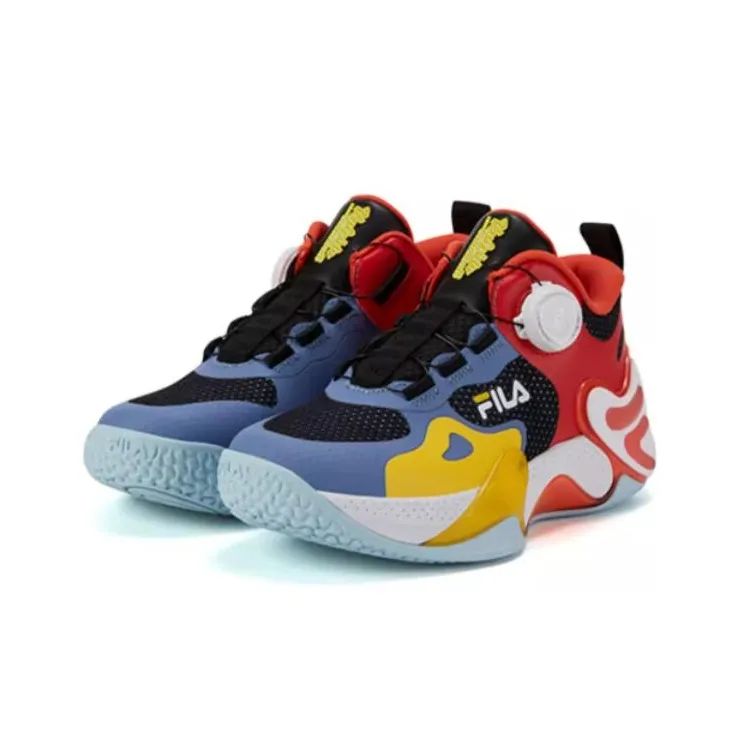 FILA KIDS Anti Kick Low Top Children's Basketball Shoes Dusty Blue Black Teenagers-2
