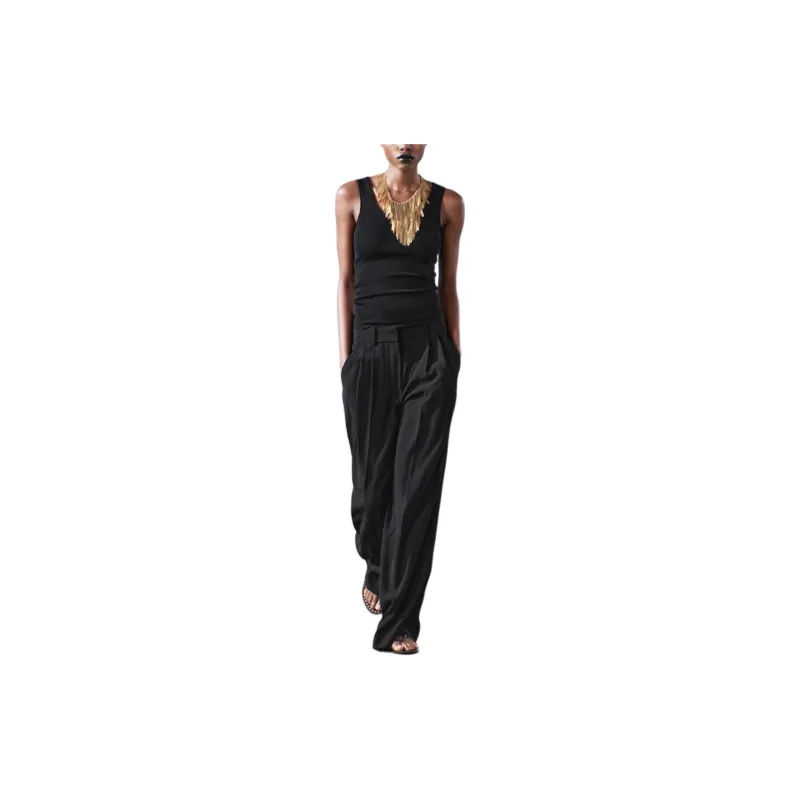 ZARA Tank Tops Women's Black-2