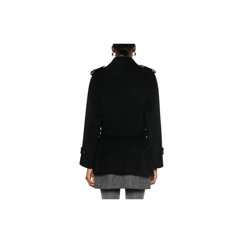 PINKO Double Breasted Belted Short Coat-3
